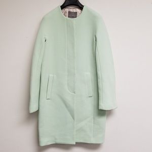 NWT J. Crew Mint Wool Button Coat Size 00